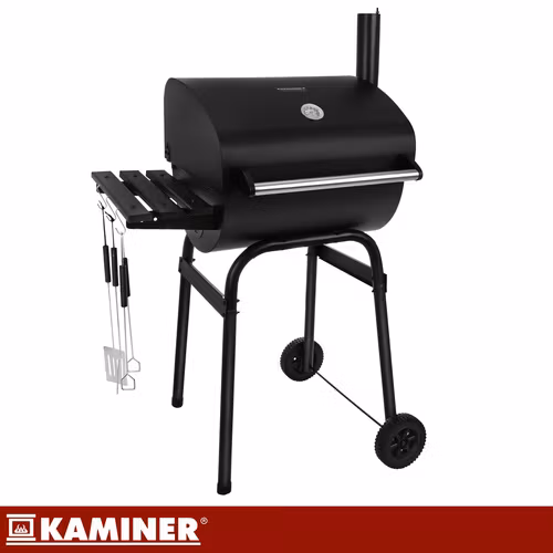 Kolgrill med lock och termometer – Kaminer trädgårdsgrill
