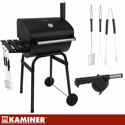 Kolgrill med lock och termometer – Kaminer trädgårdsgrill