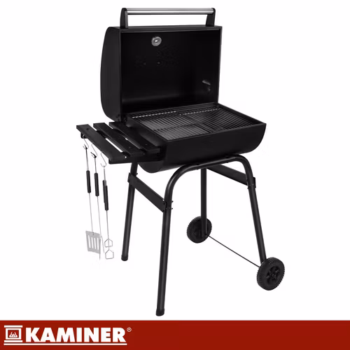 Kolgrill med lock och termometer – Kaminer trädgårdsgrill