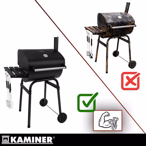 Kolgrill med lock och termometer – Kaminer trädgårdsgrill