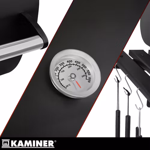Kolgrill med lock och termometer – Kaminer trädgårdsgrill