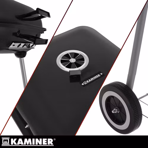 Kolgrill med lock och hjul – KAMINER portabel grill