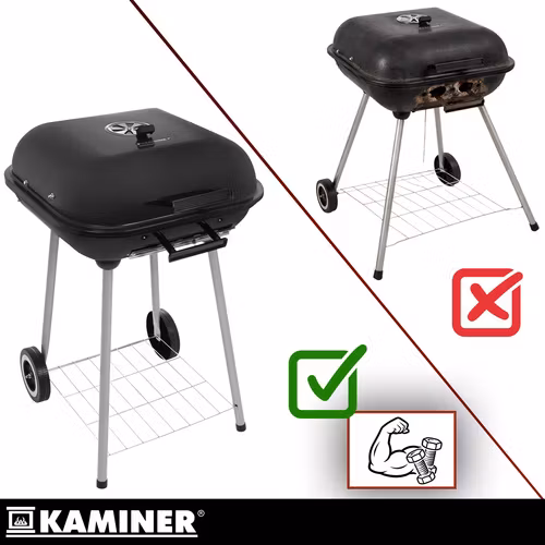 Kolgrill med lock och hjul – KAMINER portabel grill