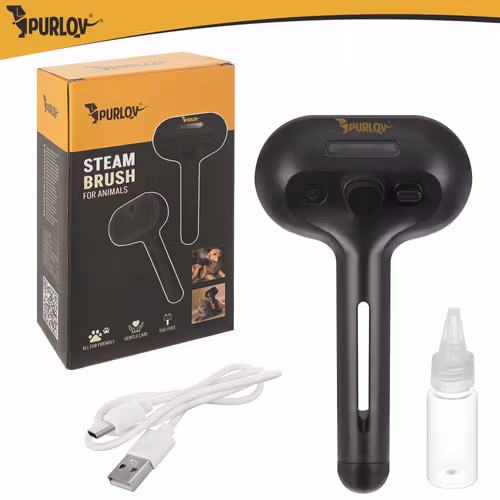 Ångborste för hund & katt – Purlov elektrisk pälsborste