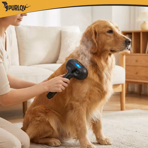 Ångborste för hund & katt – Purlov elektrisk pälsborste
