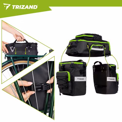 Cykelväska 65L 3-i-1 – TRIZAND pakethållarväska