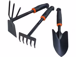 Garden tool set 6 pieces - shovel, rake & hoe