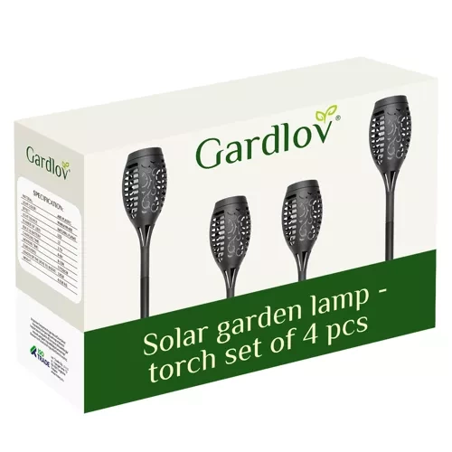 Solcellslampor flameffekt 4-pack – trädgårdsfacklor LED
