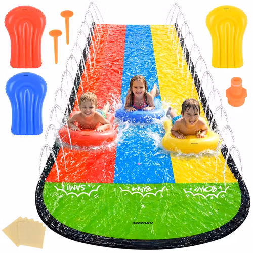 Vattenrutschkana 480 cm triple med fontän