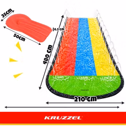 Vandrutschebane 480 cm triple med springvand