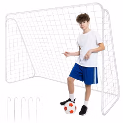 Fotbollsmål 213x150 cm – Metallmål med nät
