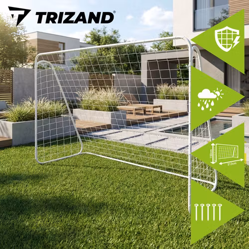 Fotbollsmål 213x150 cm – Metallmål med nät