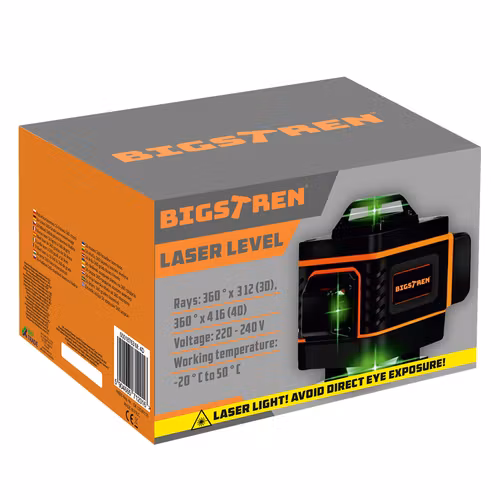 Laserpass 4D 16 linjer 360° – BIGSTREN grön korslaser