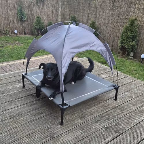 Hundsäng XXL med tak – upphöjd  hundbädd