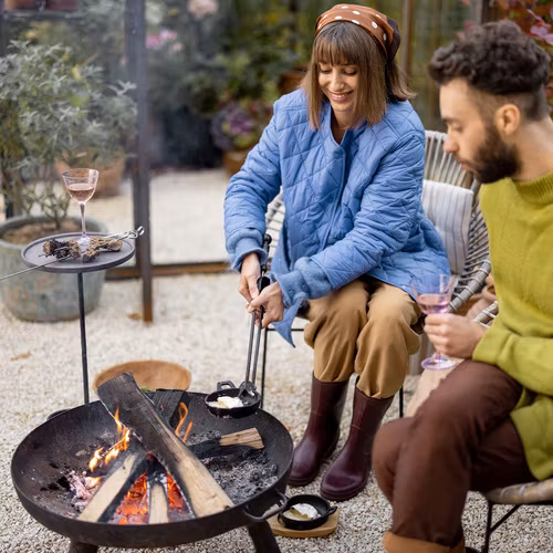 Eldfat trädgård XXL – Kaminer eldstad med stativ