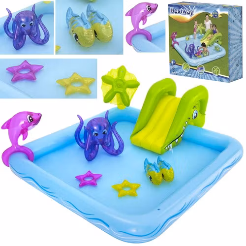 Vattenlekland barn med rutschkana – Bestway Aquarium