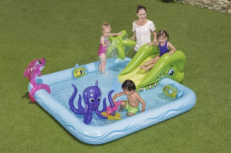 Vattenlekland barn med rutschkana – Bestway Aquarium