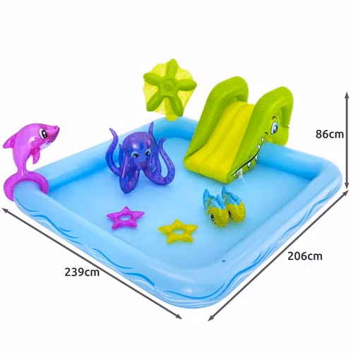 Vattenlekland barn med rutschkana – Bestway Aquarium