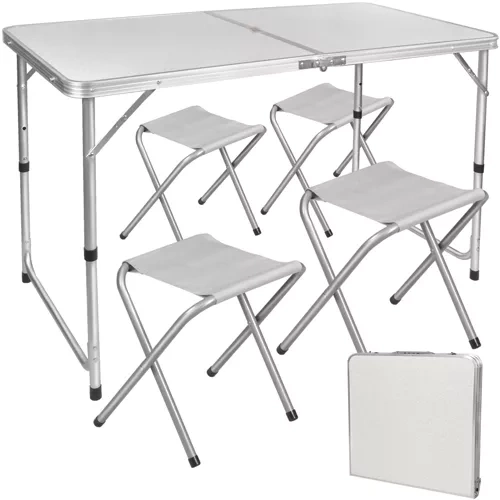 Campingbord med 4 stolar – hopfällbart picknickset