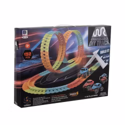 Flexibel bilbana 4,8 m – LED bil & 192 delar