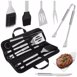 Kaminer grillset 6 delar – rostfritt stål med väska