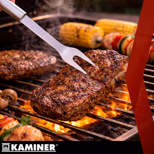 Kaminer grillset 6 delar – rostfritt stål med väska