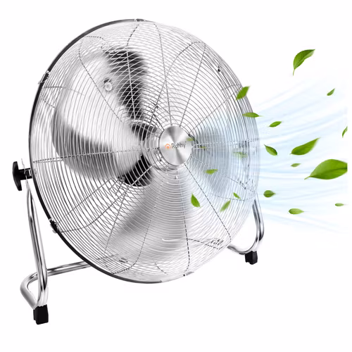 Golvfläkt 50 cm 130W – Ruhhy kraftfull metallfläkt