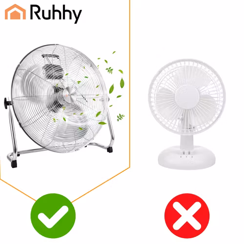 Golvfläkt 50 cm 130W – Ruhhy kraftfull metallfläkt