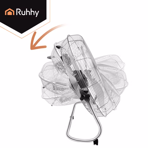 Golvfläkt 50 cm 130W – Ruhhy kraftfull metallfläkt