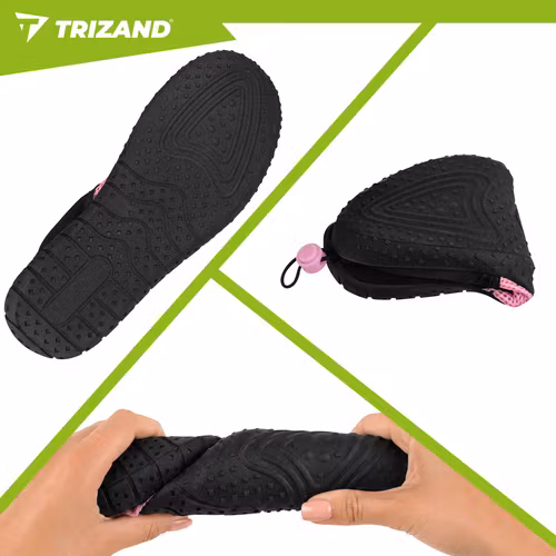 Vattenskor svart rosa  | Halkfria badskor 5 mm