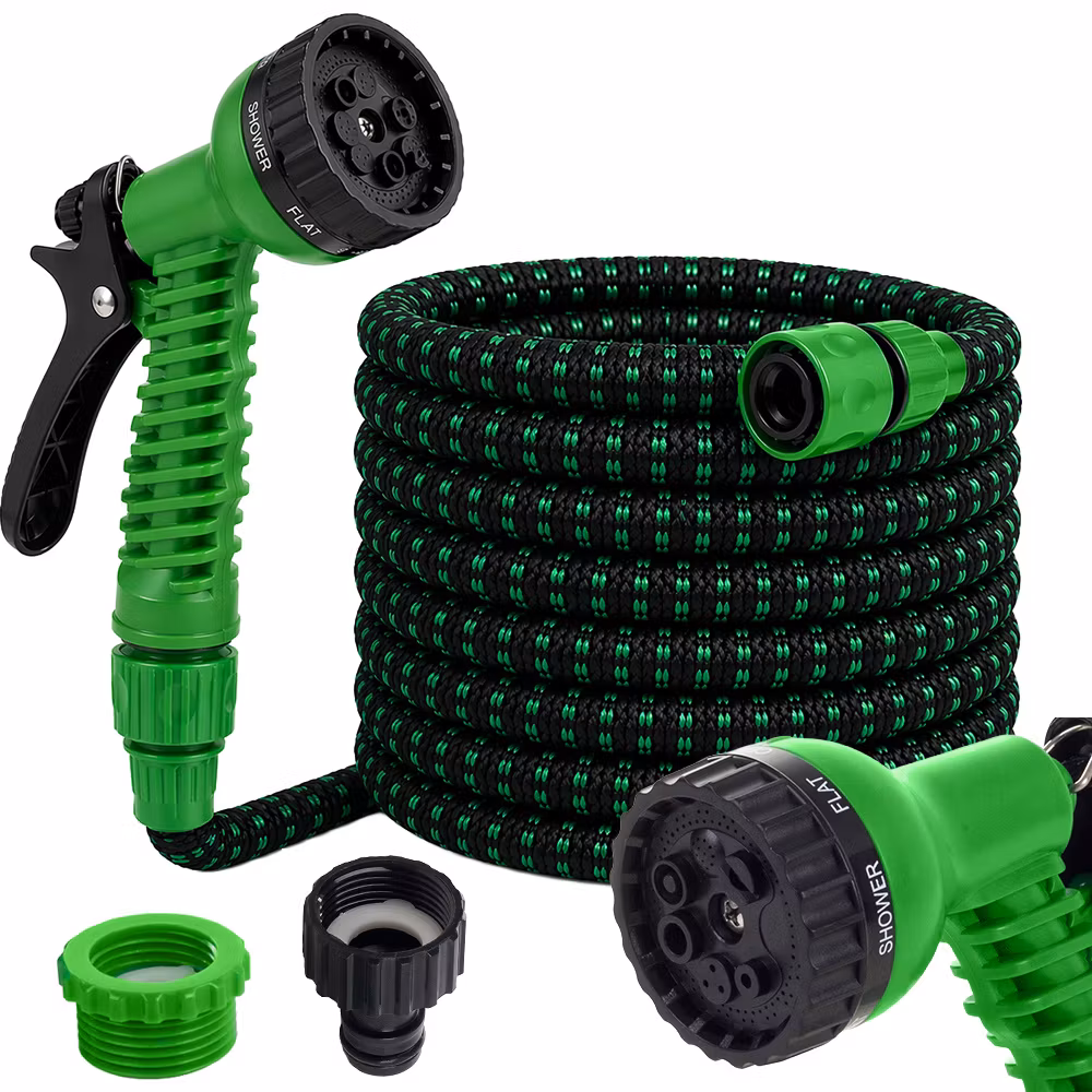 Expanderbar trädgårdsslang 30m – flexibel slang med munstycke