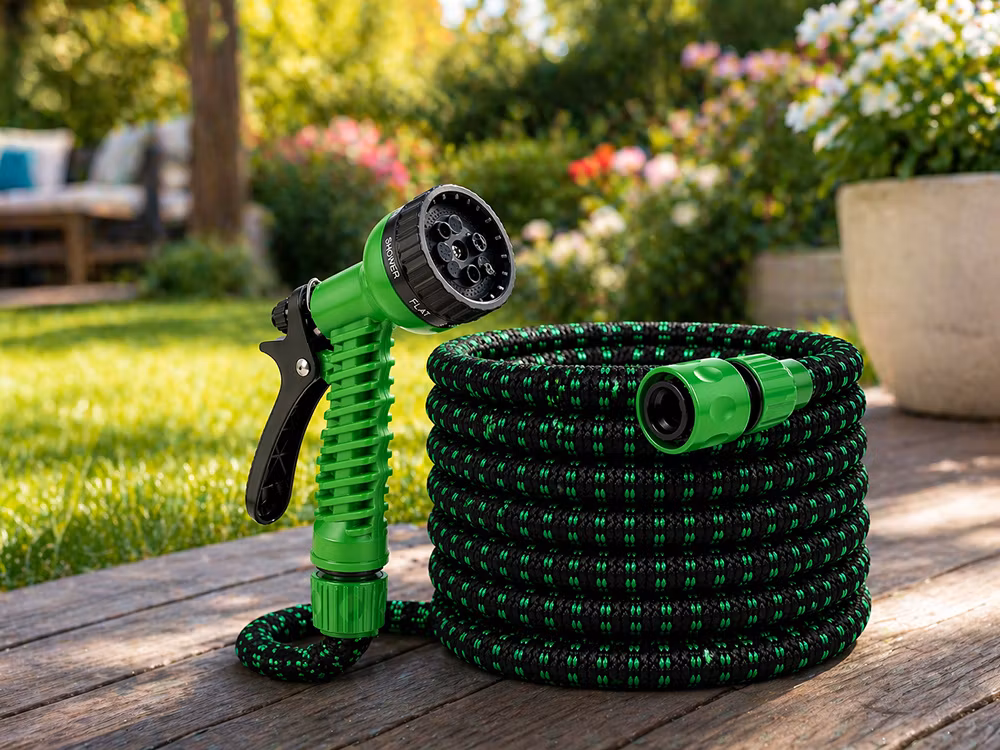 Expanderbar trädgårdsslang 30m – flexibel slang med munstycke