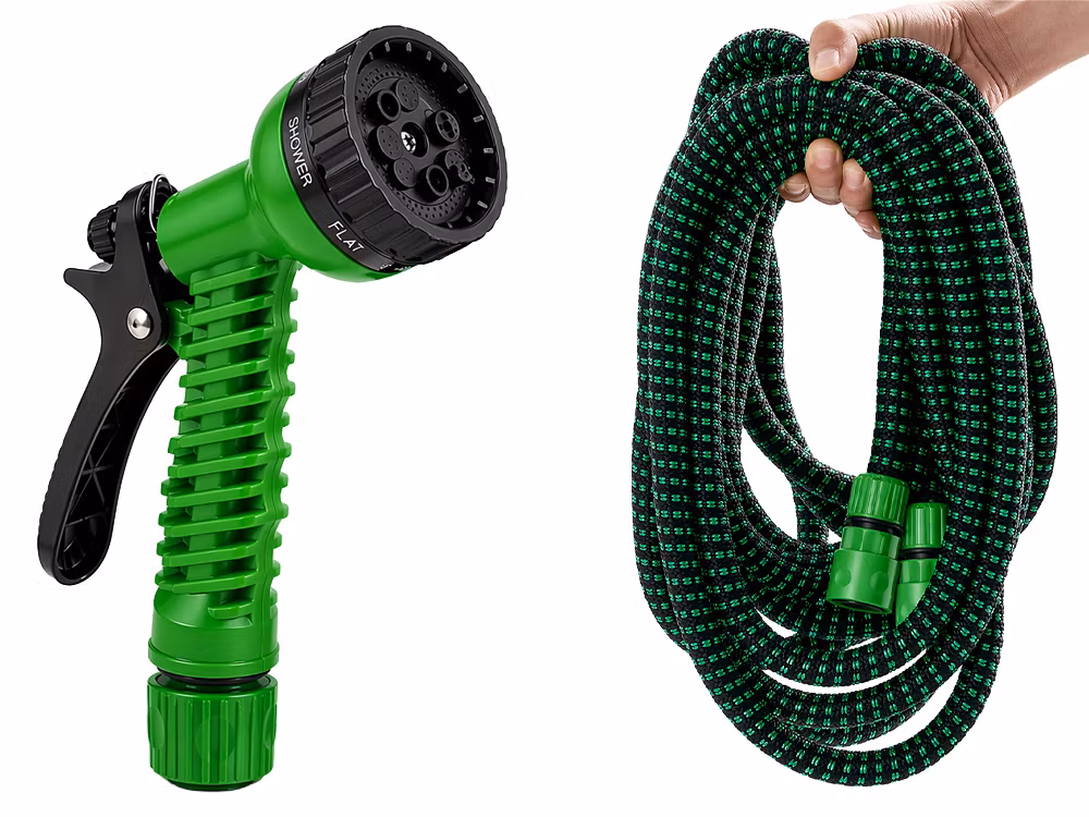 Expanderbar trädgårdsslang 30m – flexibel slang med munstycke