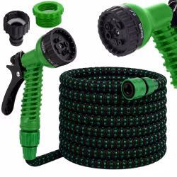 Expanderbar trädgårdsslang 22,5m – flexibel slang med munstycke