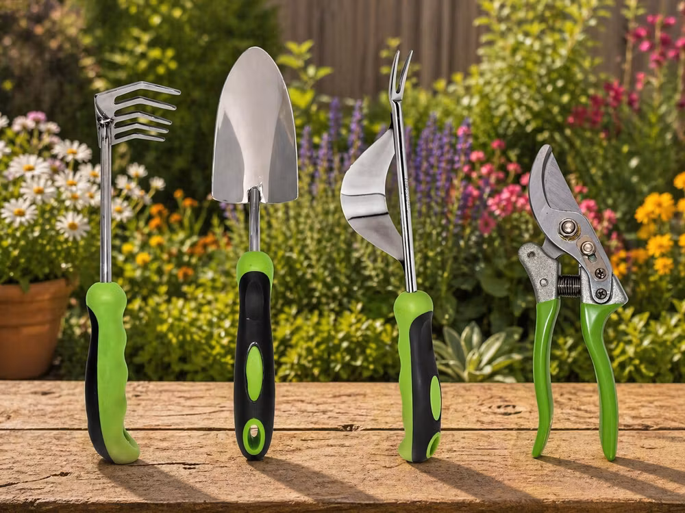 Trädgårdsverktyg set med väska – 4 delar | Sekatör & spade