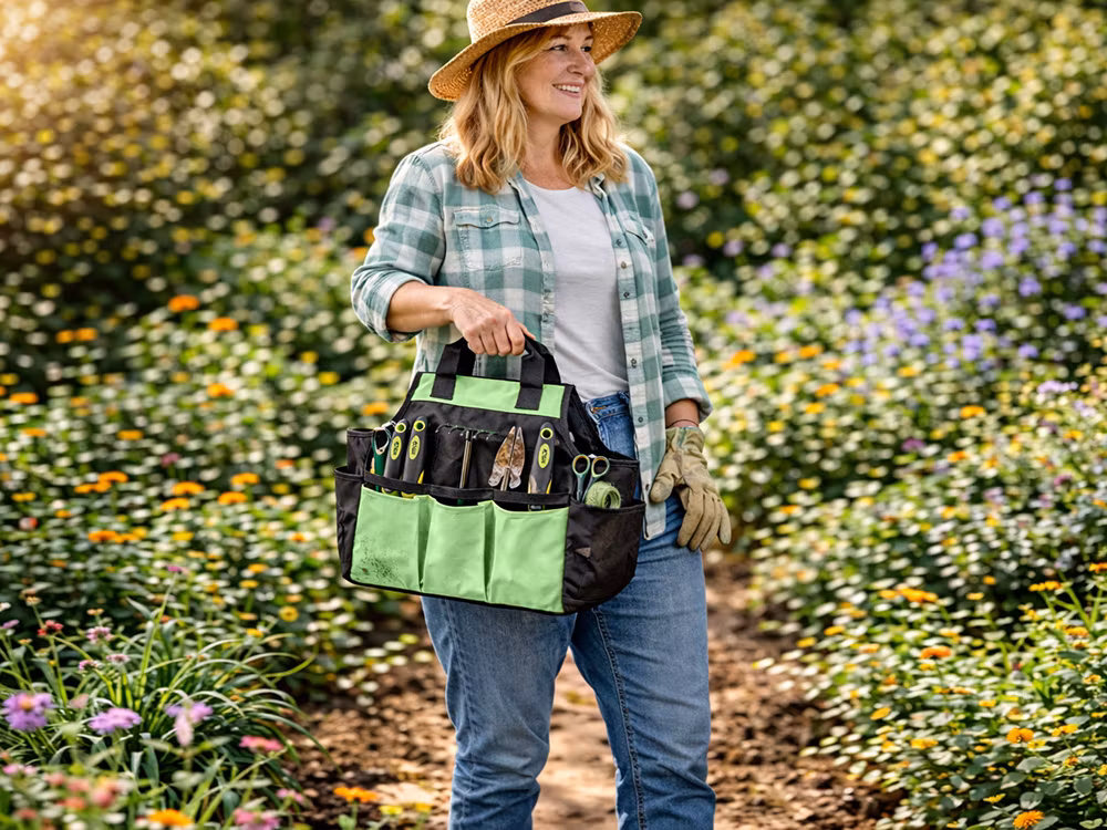 Trädgårdsverktyg set med väska – 4 delar | Sekatör & spade