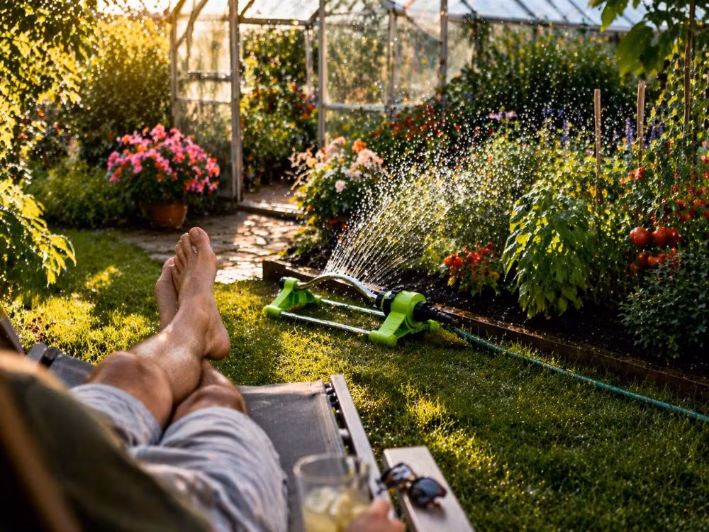 Oscillerande vattenspridare – 15 munstycken, justerbar räckvidd