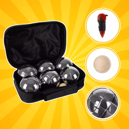 Boule set 6 klot med väska – Petanque spel utomhus