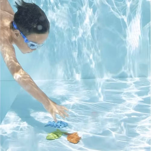 Dykleksaker set barn – stort poolset med fiskar & skattjakt