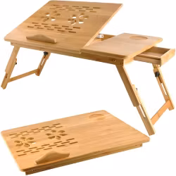 Bambus laptopbord – justerbart nattbord for 17” bærbar PC