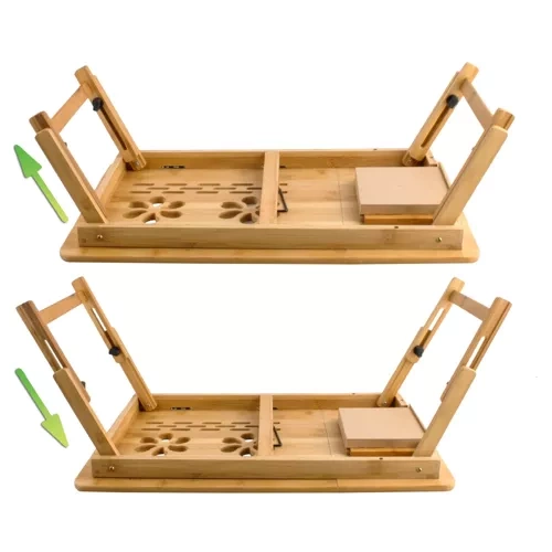 Laptopbord bambu – justerbart sängbord för laptop 17”