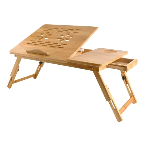 Laptopbord bambu – justerbart sängbord för laptop 17”