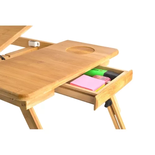 Laptopbord bambu – justerbart sängbord för laptop 17”