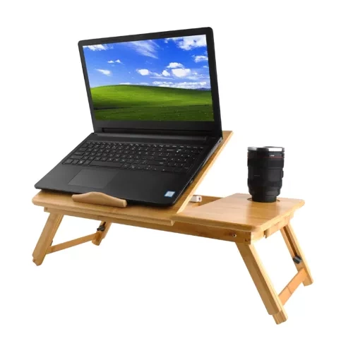 Laptopbord bambu – justerbart sängbord för laptop 17”