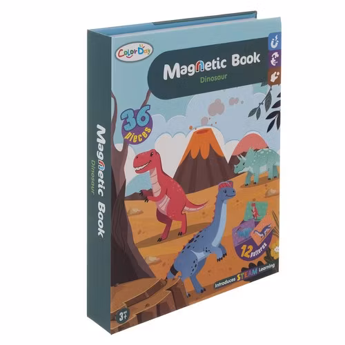 Magnetiskt pussel dinosaurier – 36 magneter + kort