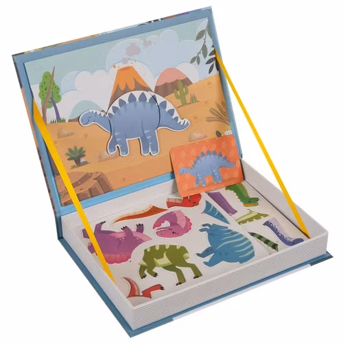 Magnetiskt pussel dinosaurier – 36 magneter + kort