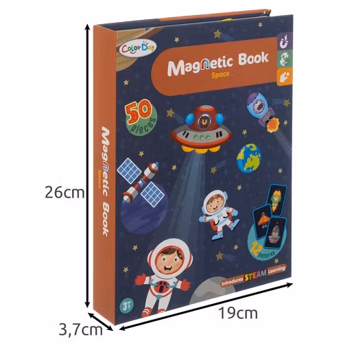 Magnetiskt pussel rymden – 50 magneter + kort