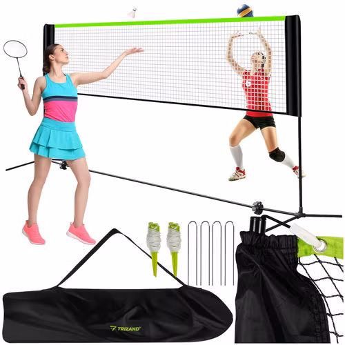 Sportsnett 3-i-1 volleyball badminton tennis – bærbar