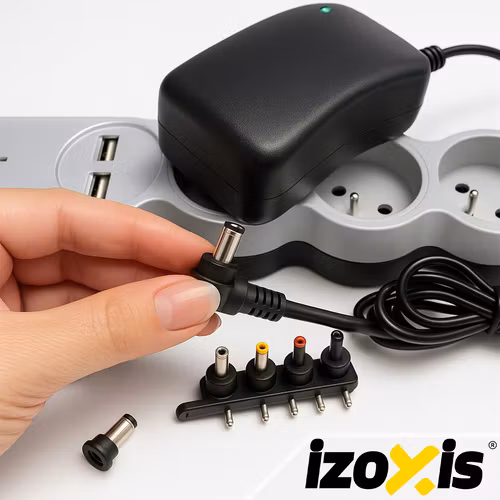Universell nätadapter 3–12V 30W – med USB & 6 kontakter