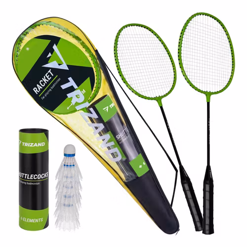 Badmintonset 2 racketar – 6 fjäderbollar & väska